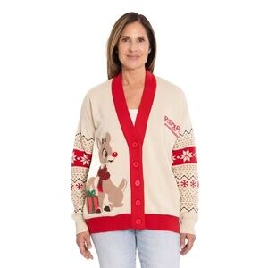 NWT Women's Rudolph Character Cardigan